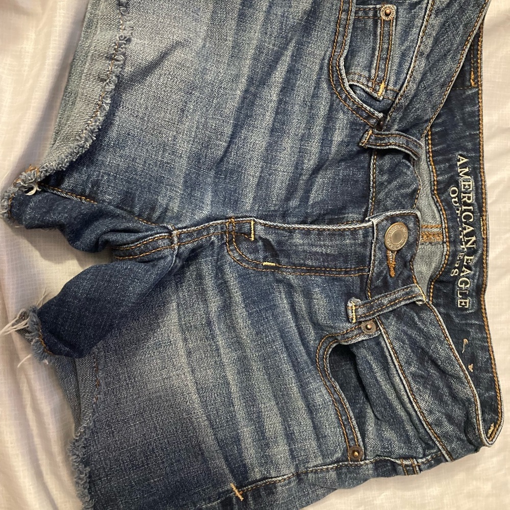 American outfitters dark blue denim shorts